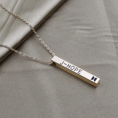 Vista 3 de ZWYQWN KPOP ARMY Collar de regalo para mujeres y niñas, RM JIM JK V JIMIN J-HOPE SUGA Collar de cumpleaños para mujeres, Metal, Acero inoxidable