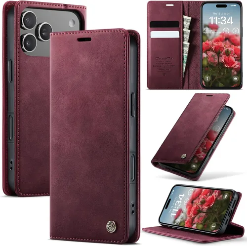 Vista 102 de Funda tipo cartera para Samsung Galaxy Z Fold 7 de piel con tarjetero y función atril, cierre magnético, bloqueo RFID, TPU a prueba de golpes, Negro