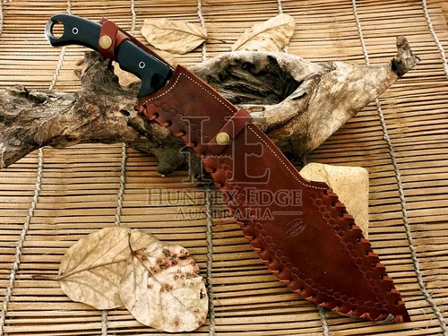 Vista 8 de HUNTEX - Cuchillo Kukri táctico zombi exclusivo de Damasco legendario Cuchillo Kukri táctico zombi de alta calidad 20 pulgadas de largo