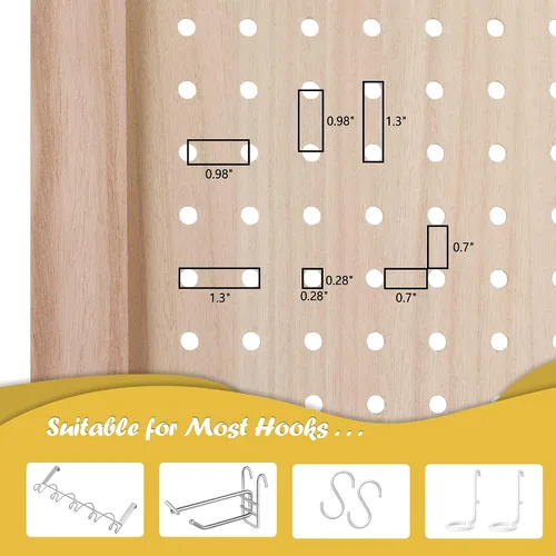Vista 7 de Betterhood Pantalla de tablero de clavijas de 4 paneles de 5 pies plegable de privacidad para división de habitación, pantalla de madera