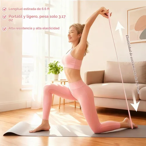 Vista 4 de 8 Bandas de Resistencia para Mujeres, 2 Piezas Bandas de Ejercicio Bandas de Resistencia con Asas, Bandas de Ejercicio Portátiles con Forma de 8