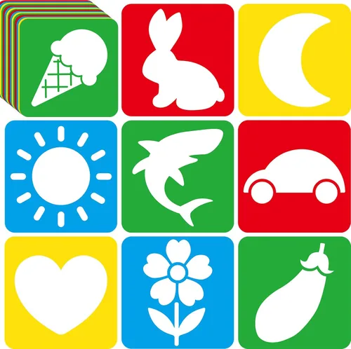 Vista 8 de 36 plantillas de dibujo de animales para niños de 8 pulgadas, plantillas de tiza para acera, pintura grande, lavable, reutilizable, animales