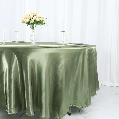 Vista 8 de Tableclothsfactory Mantel redondo de satén para cocina, comedor, catering, boda, fiesta de cumpleaños, eventos