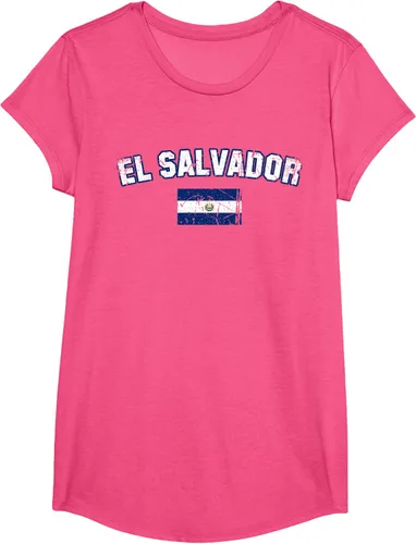Vista 16 de EL SALVADOR Bandera Vintage Hombres Mujeres Niños Camiseta EL SALVADOR