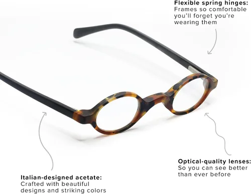 Vista 3 de eyebobs - Old Money Gafas de lectura prémium para hombres y mujeres Marco ovalado