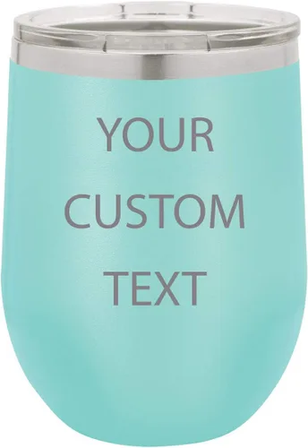Vista 7 de Vaso de vino aislado de acero inoxidable personalizado personalizado de 12 oz (negro)