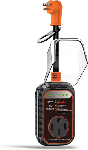 Vista 10 de EyGde Adaptador RV de 30 amperios a 50 amperios con protector de sobretensiones, NEMA TT-30P macho a enchufe hembra 14-50R, analizador de circuitos