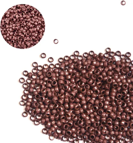 Vista 17 de Extensiones de cabello con microeslabones de 0.118 pulgadas, cuentas de micro anillos de cobre, nano cuentas para extensiones de cabello