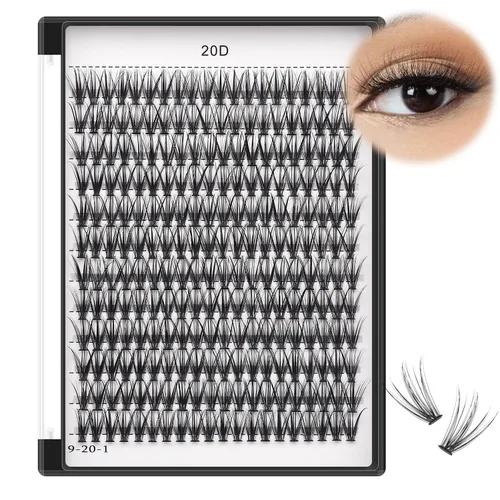 Vista 4 de Bodermincer 1 caja de gran capacidad, 240 paquetes de extensiones de pestañas de 8-10-12-0.551-0.630 in mixtas 20D/30D/40D/60D/80D/100D, pestañas
