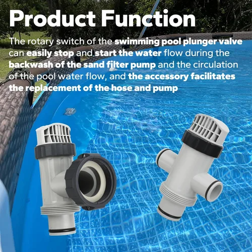 Vista 6 de 11872 Válvula de émbolo de manguera doble dividida y válvula de émbolo compatible con accesorio de pieza de piscina de repuesto Intex, accesorio