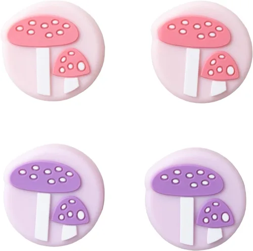 Vista 2 de Ocanblu - Bonitas tapas de agarre de pulgar de hongo, compatibles con Nintendo SwitchSwitch OLEDSwitch Lite, tapas de silicona suave para joystick
