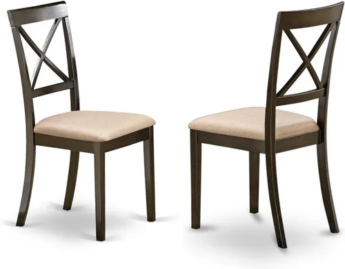 Vista 3 de East West Furniture HLBO3-CAP-C - Juego de mesa de comedor de 3 piezas para espacios pequeños, contiene una mesa de comedor redonda con pedestal y 2