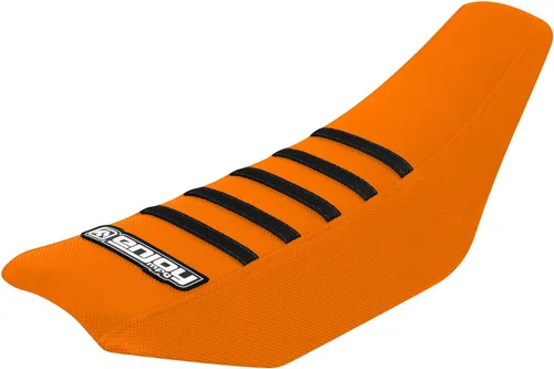 Vista 6 de Enjoy Mfg Funda de asiento compatible con KTM SX65 SX 65 2002-2008 - All Black/Black RIbs #81