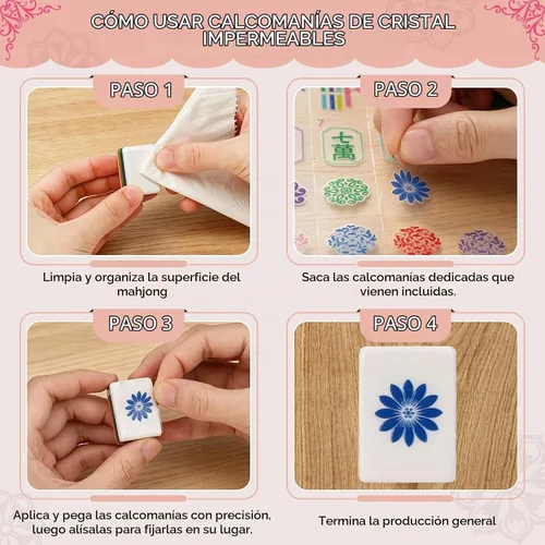 Vista 7 de American Mahjong - Juego de azulejos para amantes de Mah Jong Rosa pálido