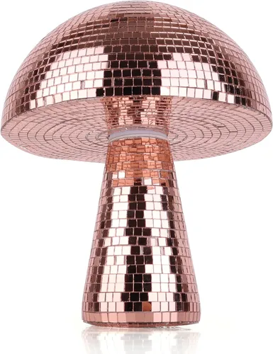 Vista 9 de Bola de discoteca creativa de hongo para fiesta, decoración de mesa, espejo retro hecho a mano, bola de discoteca en forma de hongo, decoración