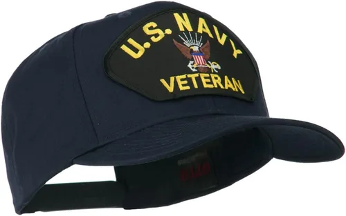 Vista 5 de e4Hats Gorra de perfil alto con parches militares militares de la Marina de los EE. UU marino