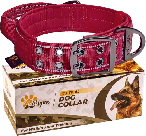 Vista 13 de ADITYNA Collar de perro resistente para perros extra grandes con mango de Collar táctico de camuflaje para caminar, entrenar, uso diario
