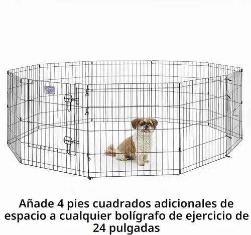 Vista 3 de MidWest Homes for Pets Kit de Extensión Universal para Corral de Mascotas de 2 Paneles Se Adapta a Corrales Metálicos para Perros de 24 Pulgadas
