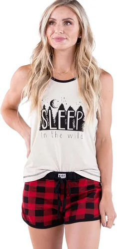 Vista 12 de Lazy One - Pijamas a juego para mujer, lindo conjunto de shorts y camiseta sin mangas, pijamas de verano Oso en Am