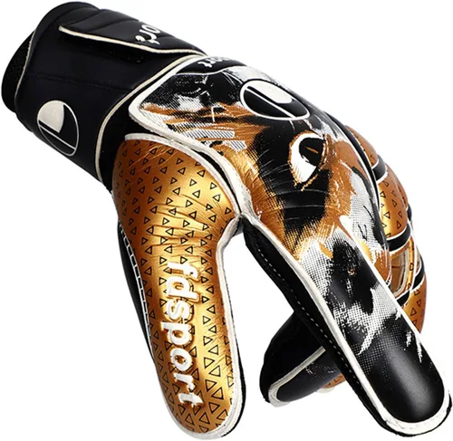 Vista 3 de Portero de fútbol con guantes de portero de látex antideslizantes para adultos, hombres y mujeres, guantes de fútbol de entrenamiento con fuertes