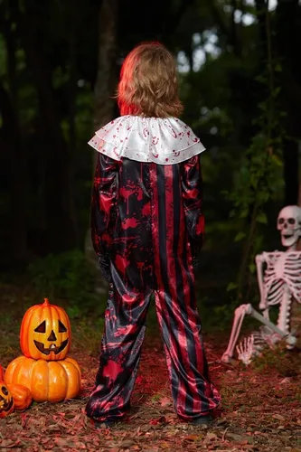 Vista 6 de BesserBay Disfraz de payaso asesino de Halloween para niños de 5 a 14 años
