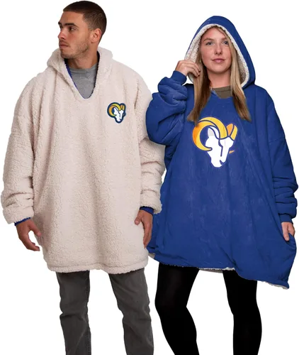 Vista 27 de FOCO NFL Unisex NFL Team Reversible Oversized Sherpa Hoodie Sweatshirt Big Logo Hoodeez