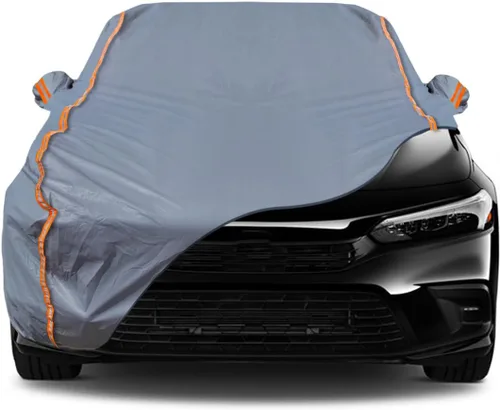 Vista 39 de TUCAREST - Funda de auto completa de 6 capas de alta calidad, diseño de cremallera de carcasa dura, impermeable, resistente a la intemperie