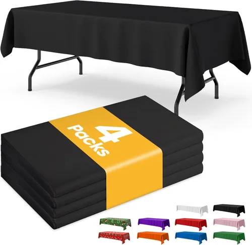 Vista 18 de Mantel de bandera estadounidense, paquete de 4 manteles patrióticos desechables de 54 x 108 pulgadas para mesas de 6 pies, decoraciones del 4