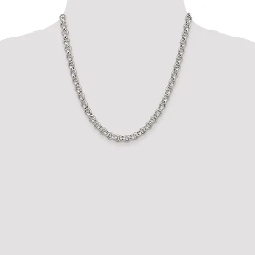 Vista 2 de ICE CARATS 925 Sterling Silver 6.5mm Rolo Chain Necklace Pendant Charm Fine Jewelry For Women Gifts For Her