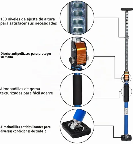 Vista 3 de SAND MINE Herramienta de tercera mano, poste de soporte ajustable, sistema de soporte de tercera mano, barra de soporte de acero para gatos
