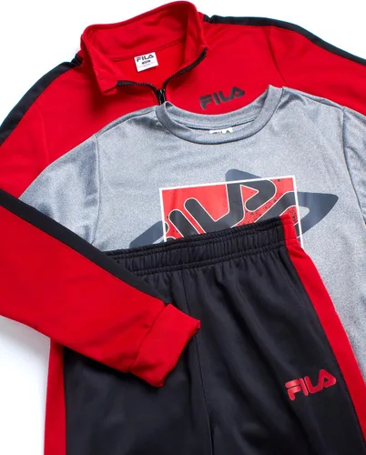 Vista 3 de Fila Conjunto deportivo deportivo para niños, sudadera de tricot de 3 piezas, pantalones deportivos, camisa, ropa deportiva para niños (4-16)