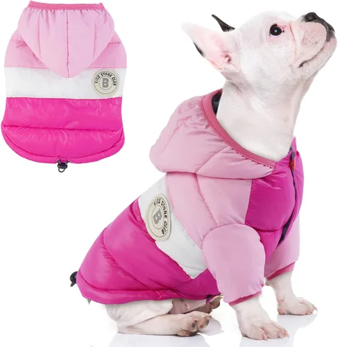 Vista 12 de FUAMEY Chaqueta acolchada para cachorros, chaleco acolchado cálido para la nieve para mascotas, ropa para perros a prueba de viento, impermeable
