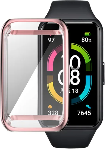 Vista 4 de Senter - Funda para Huawei Honor Band 7, TPU suave y protector de pantalla integrado para Huawei Honor Band 7 Smart Watch