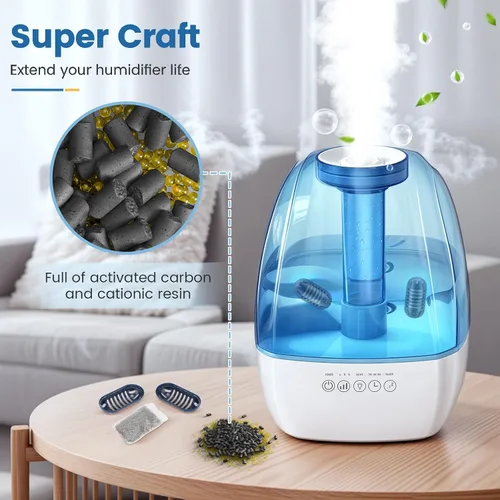 Vista 7 de isinlive Cartucho de desmineralización para humidificadores ultrasónicos HoMedics: Paquete de 12 cartuchos de desmineralización de reemplazo