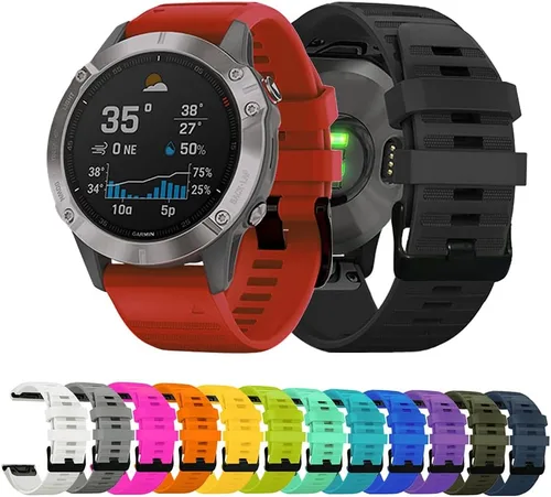 Vista 5 de AISPORTS Correa de silicona compatible con Garmin Fenix 7/7 Pro/6/6 Pro/5/5 Plus, correa de reloj de ajuste rápido de 0.866 pulgadas, correa