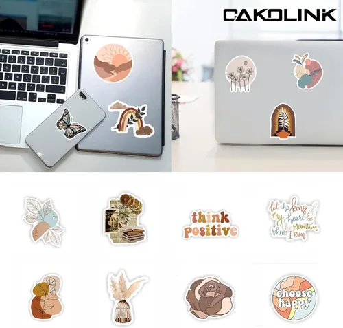 Vista 5 de CAKOLINK Calcomanías estéticas vintage, 50 unidades, vinilo impermeable para botellas de agua, laptop, teléfono, computadora, guitarra (1)