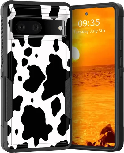 Vista 61 de Funda para Pixel 6A, Híbrida de Doble Capa de Servicio Pesado Resistente a Prueba de Golpes PC Duro + Funda Protectora de Silicona Suave para Google