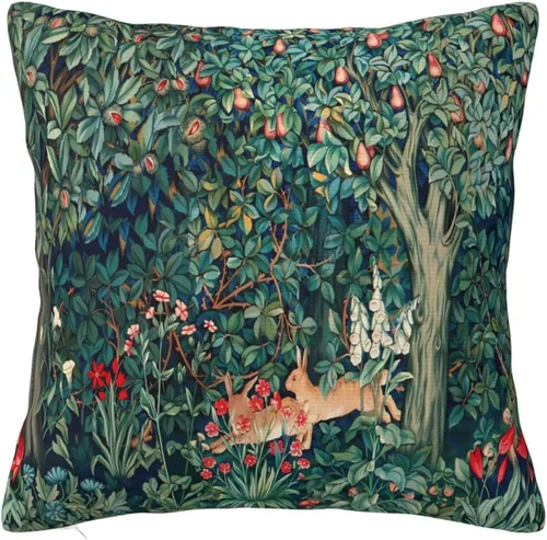 Vista 13 de Fundas de almohada William Morris diseño Strawberry Thief, fundas de almohada decorativas suaves para exteriores, fundas de almohada para decoración