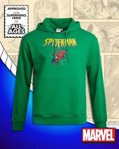 Vista 2 de Marvel Spider-Man Sudaderas con capucha gráficas para hombres - Sudadera con capucha de forro polar de algodón mezclado transpirable y suave