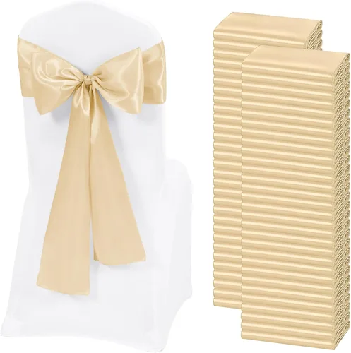 Vista 37 de 60 bandas de satén color burdeos para silla, diseño de lazos, para decoración de sillas de Acción de Gracias, boda, Navidad, banquetes, fiestas