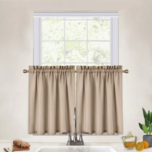 Vista 30 de CAROMIO - Cortina para cocina, cortina texturizada, cortinas para ventana de baño, varios tamaños