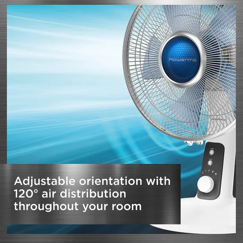 Vista 7 de Rowenta, Ventilador de escritorio, ventilador de mesa Turbo Silence, 12 pulgadas, ventilador ultra silencioso para dormitorio, oscilante, portátil