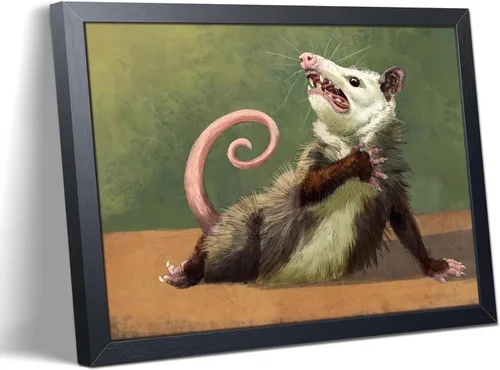 Vista 25 de Divertido arte de pared de tiburón montando chihuahua, impresión en lienzo enmarcada para baño de perro, decoración de pared de animales abstractos