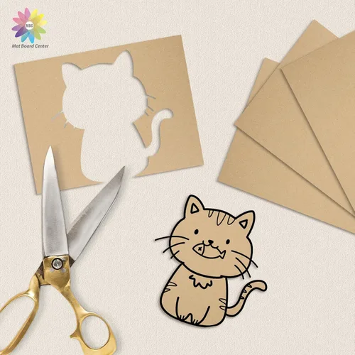 Vista 6 de Mat Board Center - Paquete de 100 protectores de cartón para tarjetas Marrón