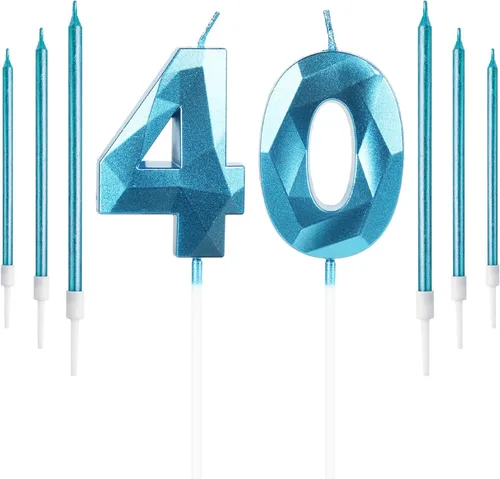 Vista 80 de Vela rosa de cumpleaños número 1 con 6 velas largas, decoraciones de decoración de pastel para fiesta de niña de 1 año, suministros de celebración