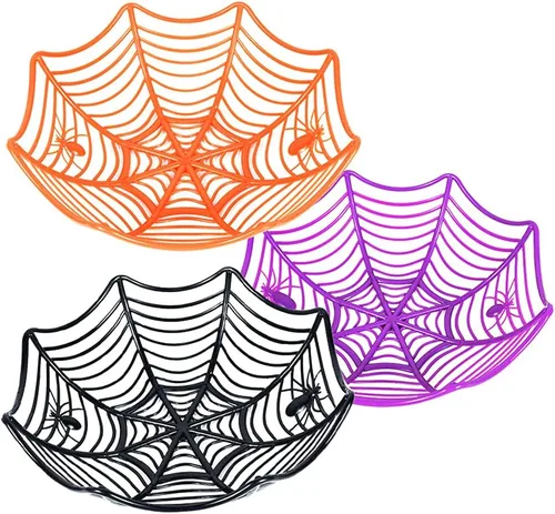 Vista 5 de Ochine Cesta de tela de araña de Halloween, cuencos y decoraciones