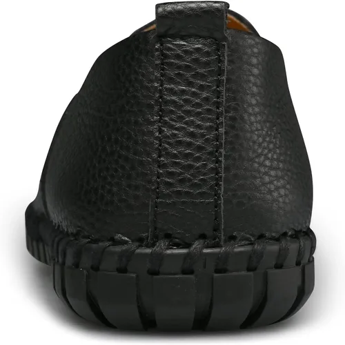 Vista 3 de Mocasines de cuero genuino para hombre, suaves, transpirables, hechos a mano, con costuras a la moda, casuales, ligeros, zapatos de vestir