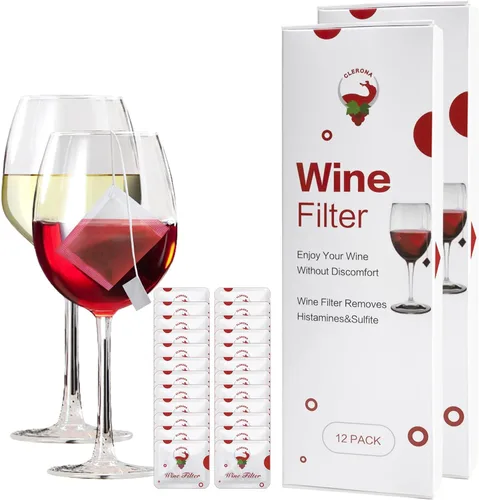 Vista 9 de Filtros de vino – Paquete de 12 purificadores de vino que elimina histaminas y sulfitos, puede reducir y aliviar alergias y sensibilidades al vino