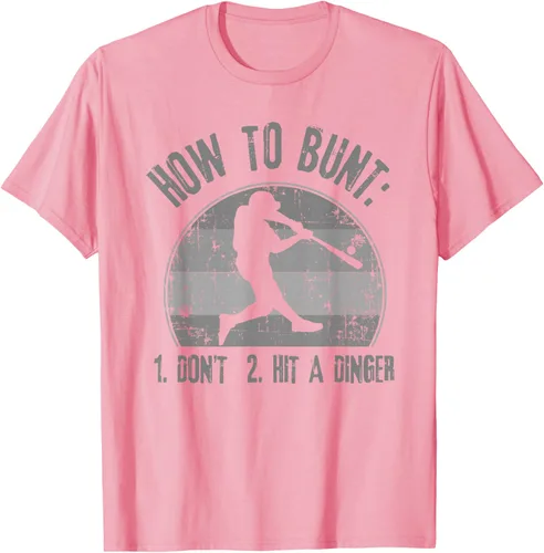 Vista 80 de Cómo Bunt Don't Hit A Dinger - Camiseta divertida de béisbol y sóftbol, Negro, S