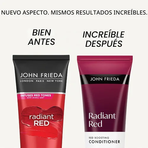 Vista 2 de John Frieda Radiant Red, Acondicionador para Elevar el Color Rojo, Hidrata y Realza los Tonos Rojos con Extracto de Granada y Vitamina E